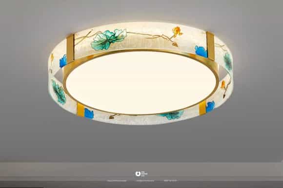 Đèn ốp trần tròn phong cách Indochine