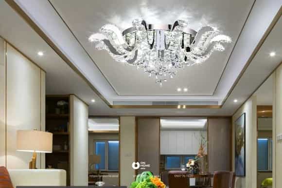 Đèn ốp trần pha lê sang trọng