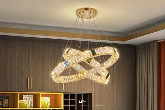 Đèn chùm trang trí phòng khách cao cấp