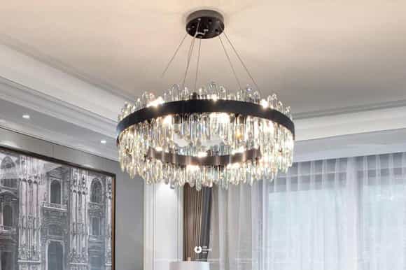 Đèn chùm pha lê trang trí phòng khách cao cấp