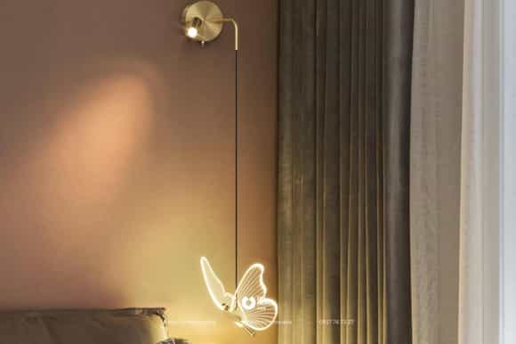 Đèn treo tường đầu giường hình con bướm