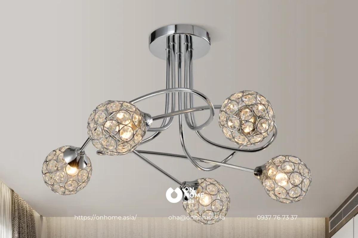 Đèn thả trần trang trí phòng khách sang trọng