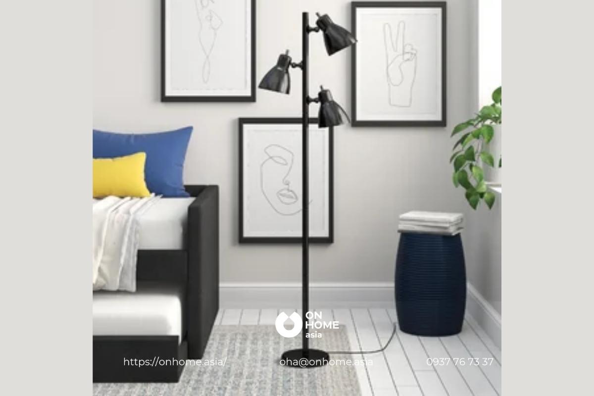 Đèn cây phòng khách phong cách công nghiệp đẹp