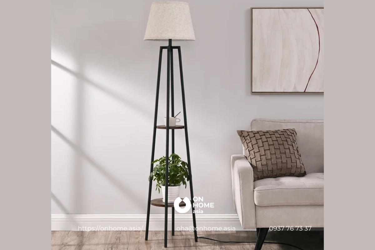 Đèn cây trang trí phòng khách cuốn hút