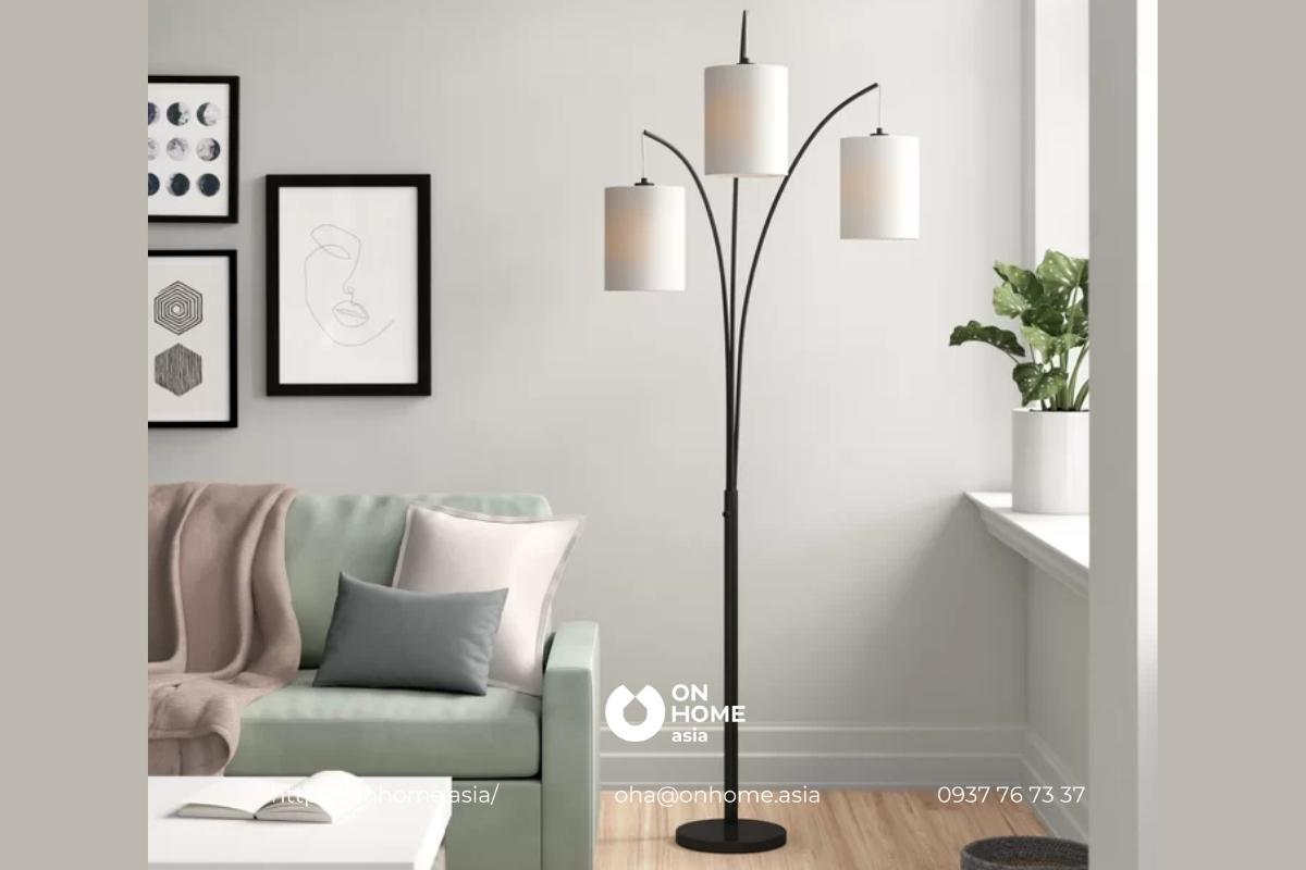 Đèn cây hiện đại trang trí phòng khách