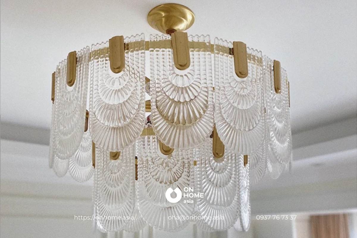 Đèn chùm pha lê cao cấp trang trí phòng khách đẹp