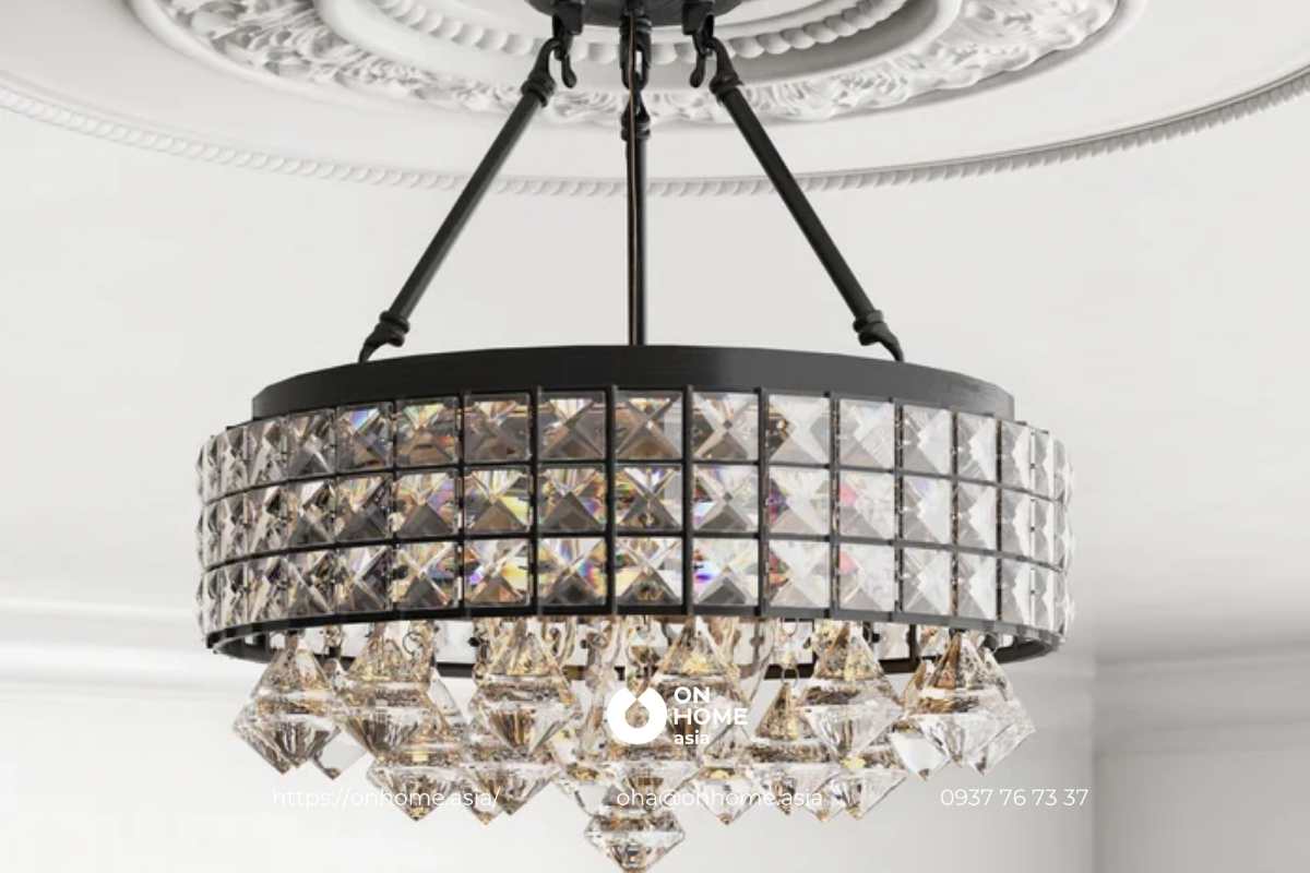 Đèn chùm trang trí phòng khách pha lê cao cấp