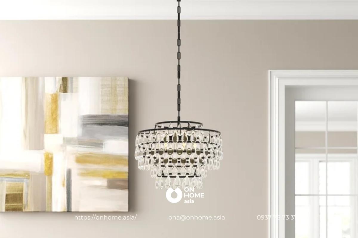 Đèn chùm pha lê trang trí phòng khách