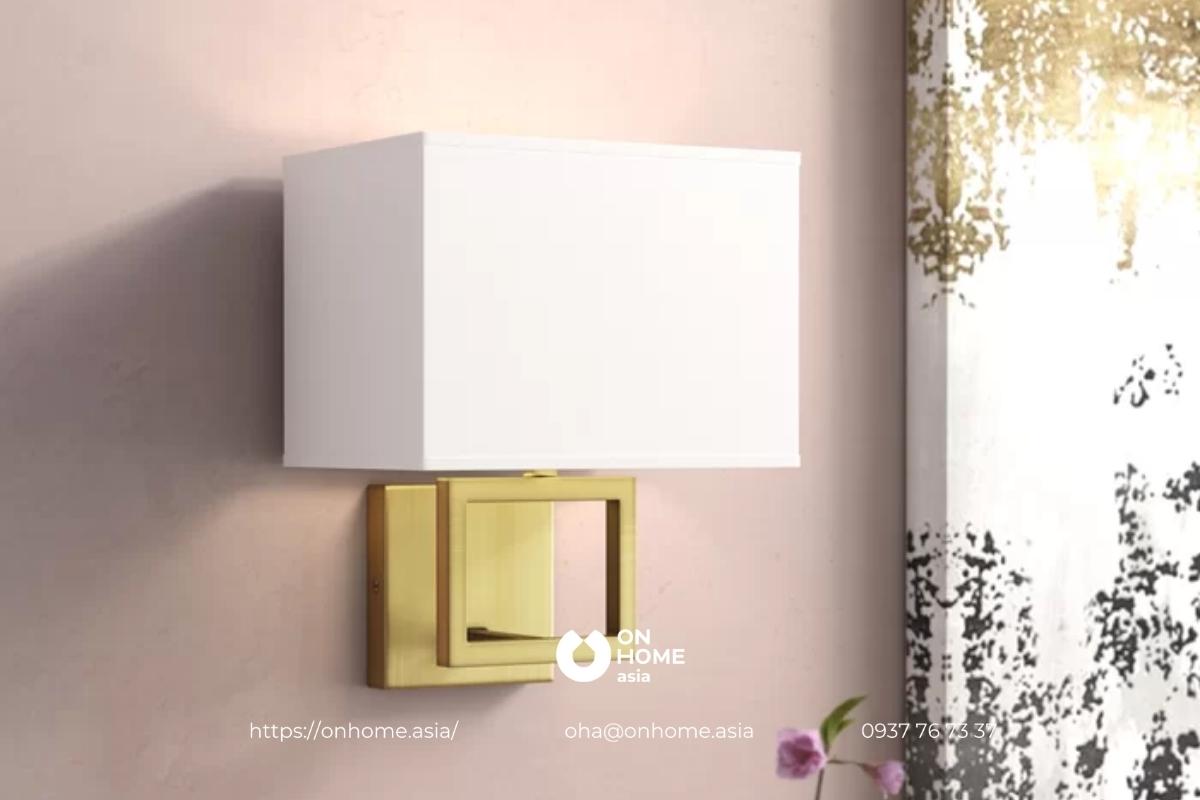 Đèn gắn tường phòng khách hình tròn màu trắng đẹp