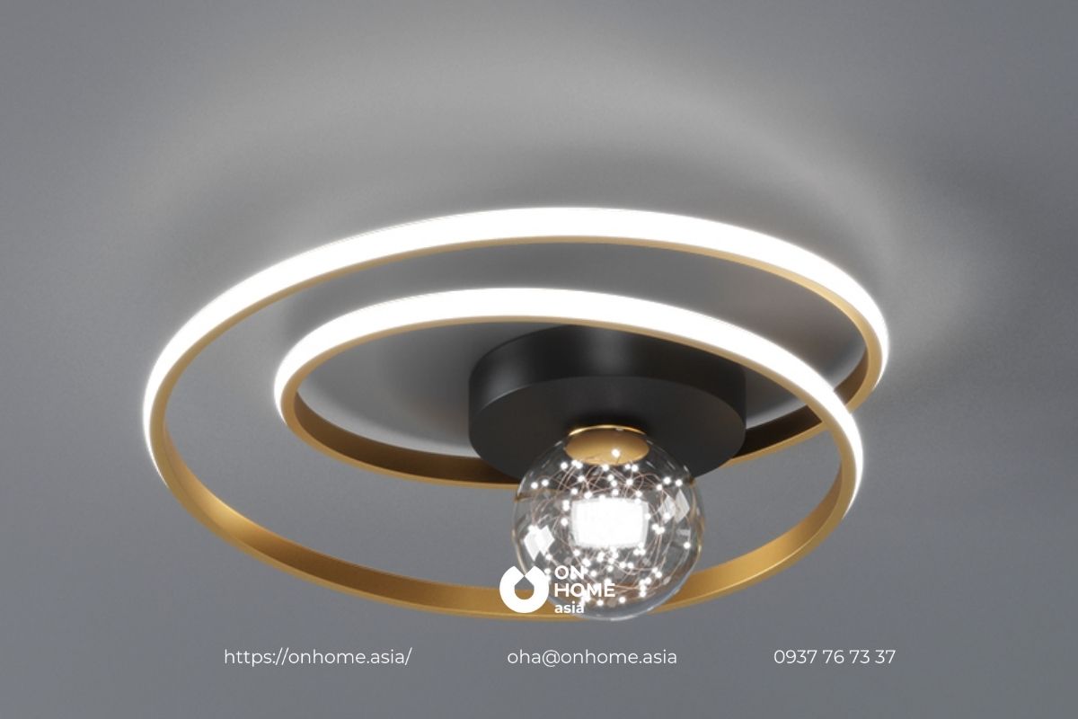 Đèn ốp trần trang trí phòng khách hiện đại, đẹp mắt