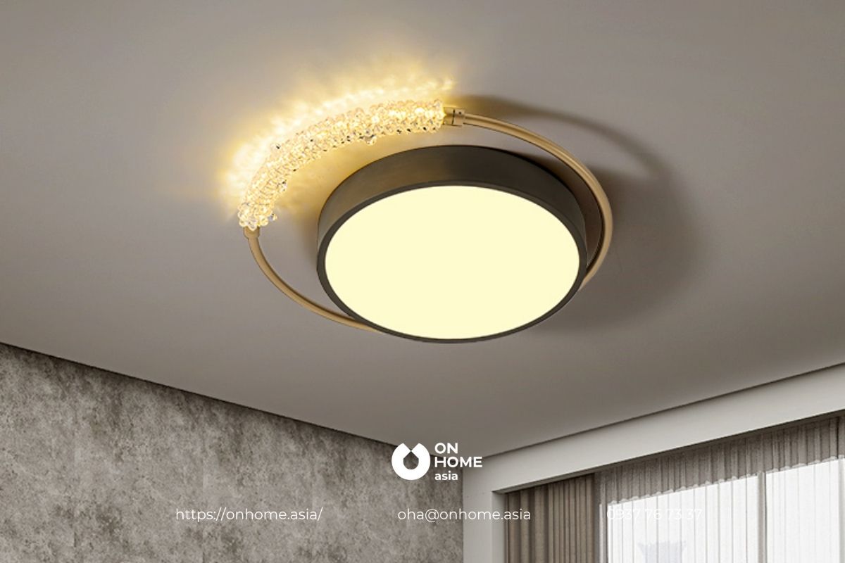 Đèn ốp trần trang trí phòng khách hiện đại