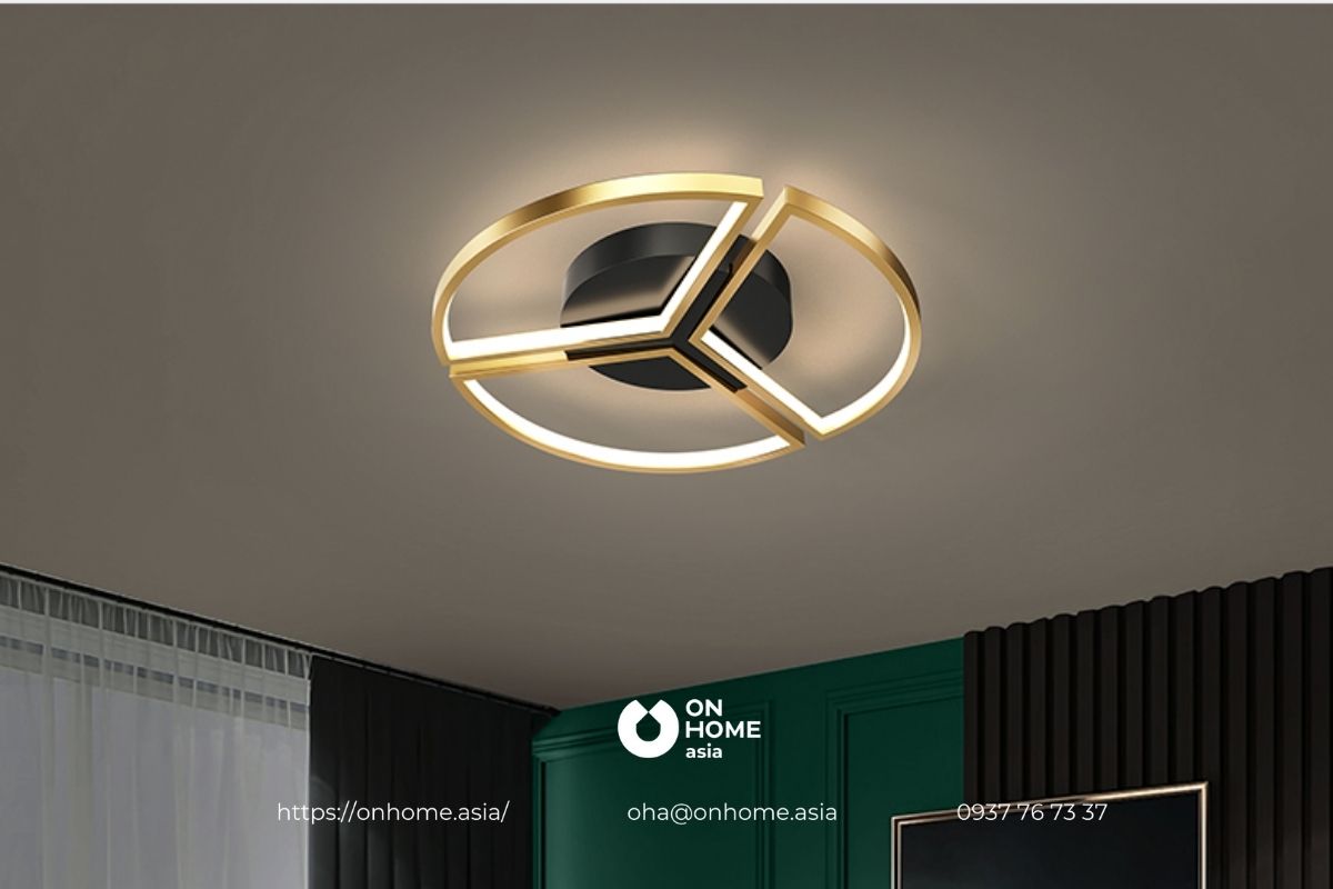 Đèn led ốp trần trang trí phòng khách thiết kế lạ mắt