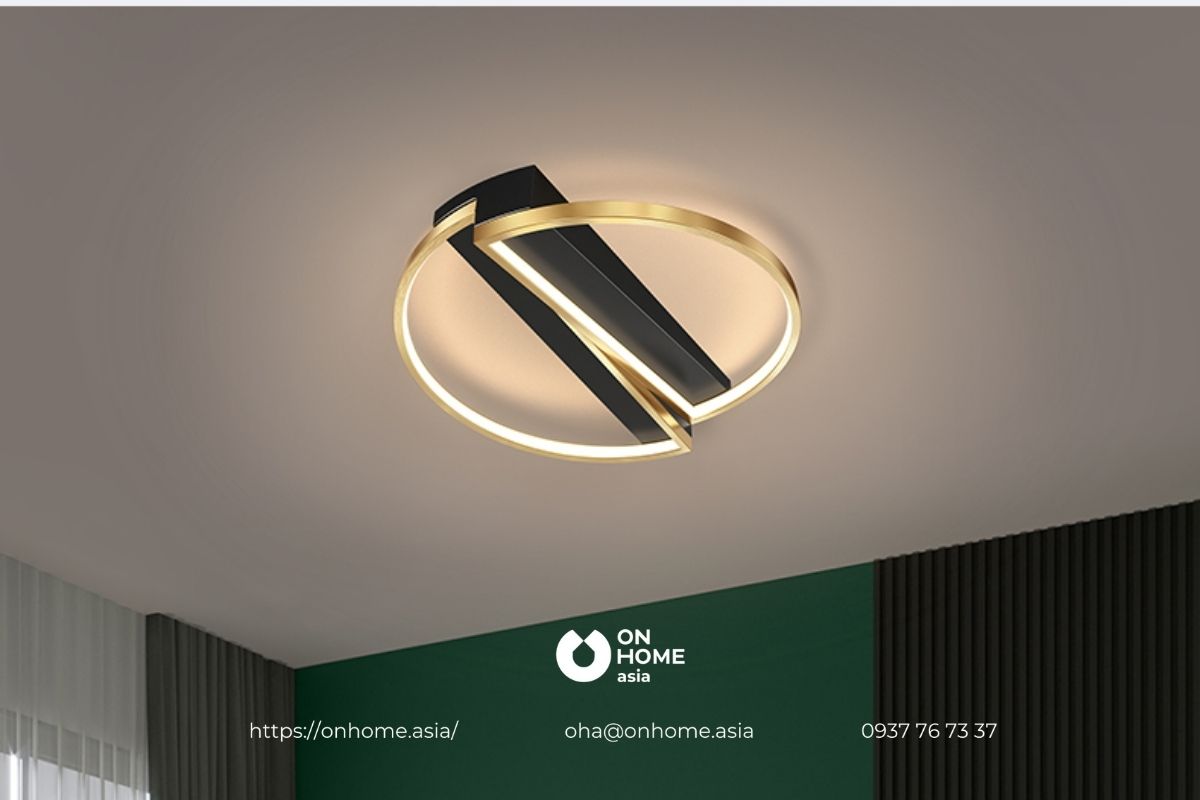 Đèn led ốp trần trang trí phòng khách thiết kế lạ mắt