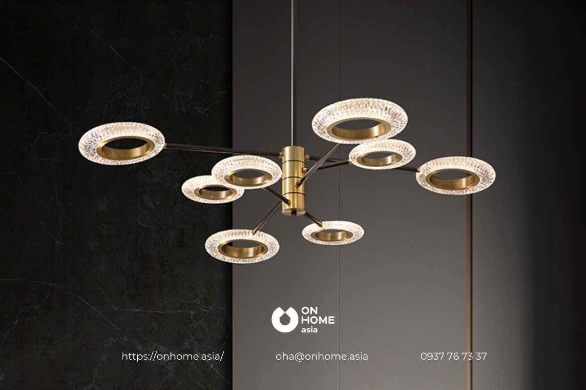 Đèn pha lê thả trang trí phòng khách&nbsp;