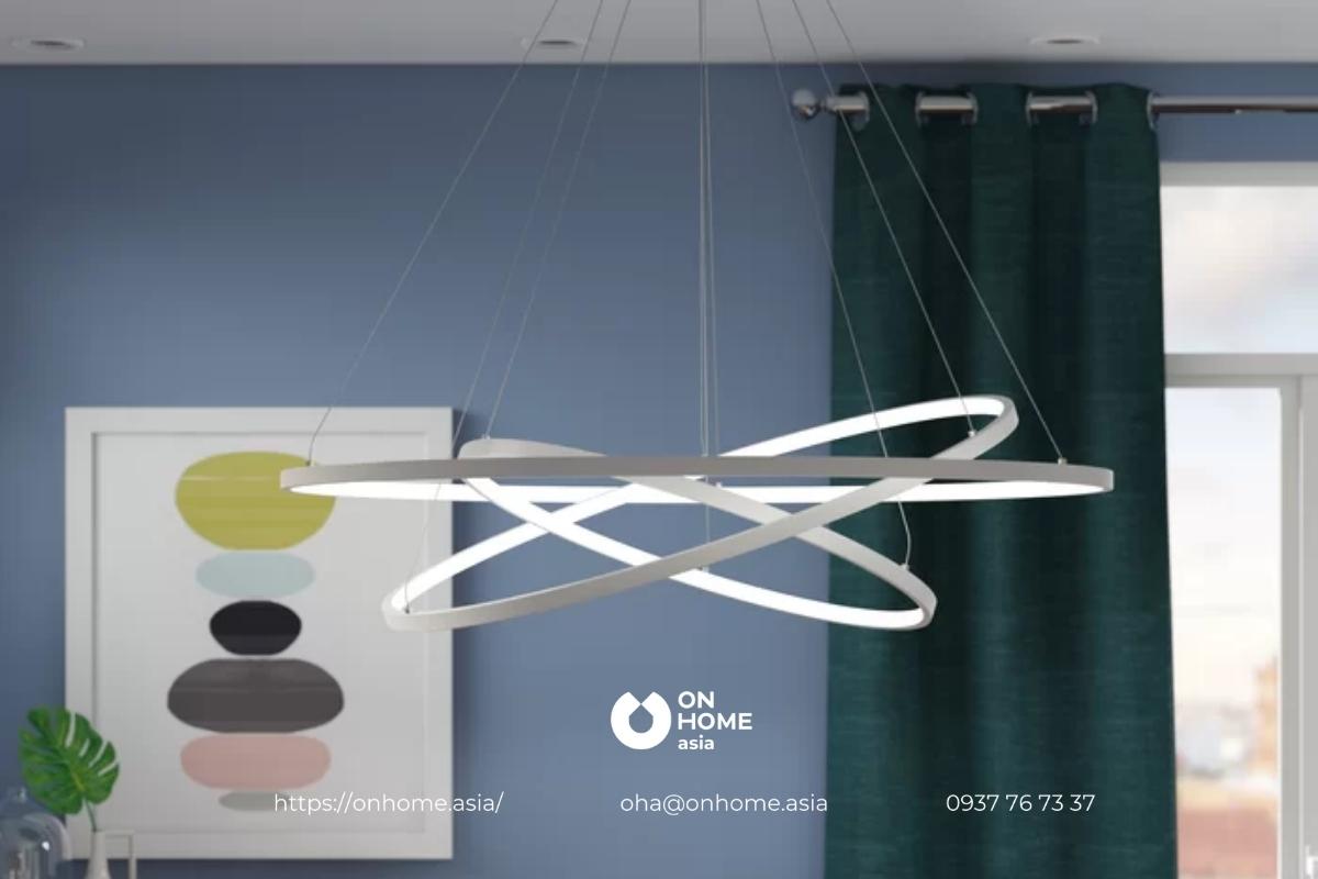 Đèn thả trần phòng khách đơn giản mà đẹp