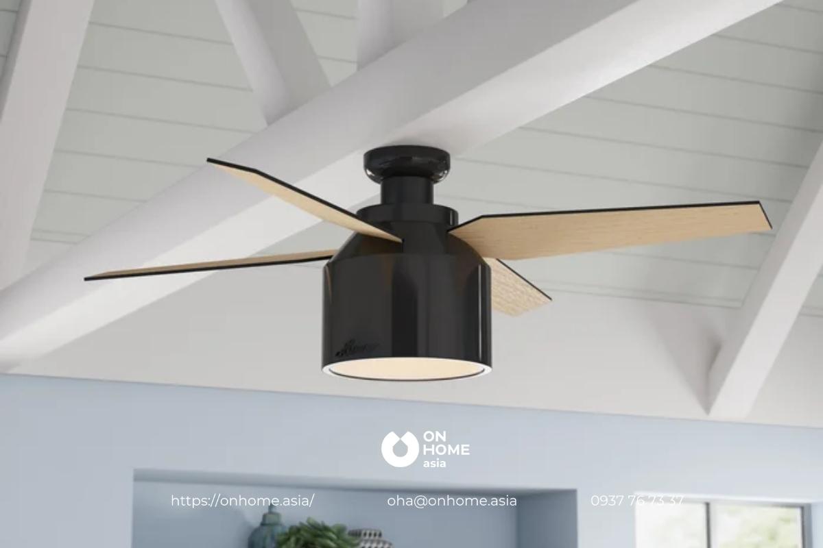 Quạt đèn gỗ trang trí phòng khách đẹp