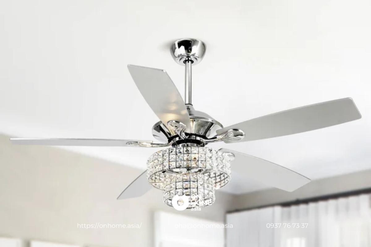 Đèn quạt trang trí phòng khách hiện đại, cao cấp