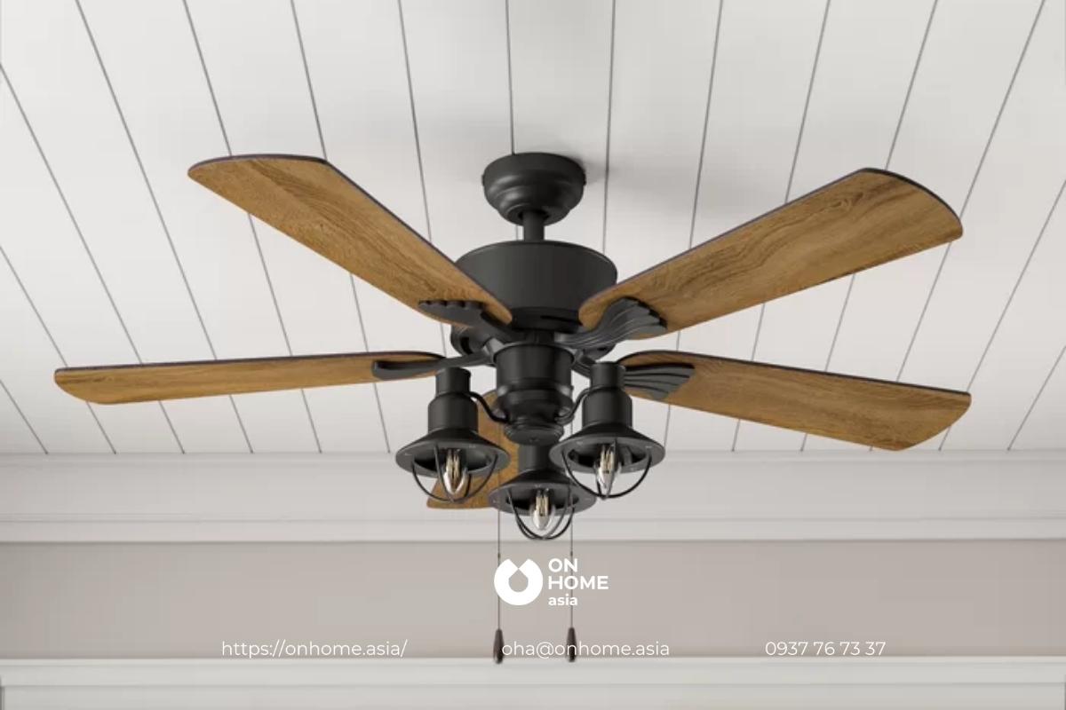 Quạt đèn trang trí phòng khách đẹp