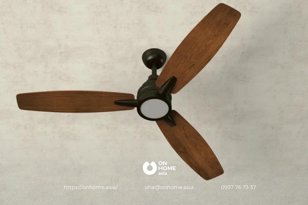 Quạt đèn gỗ trang trí phòng khách