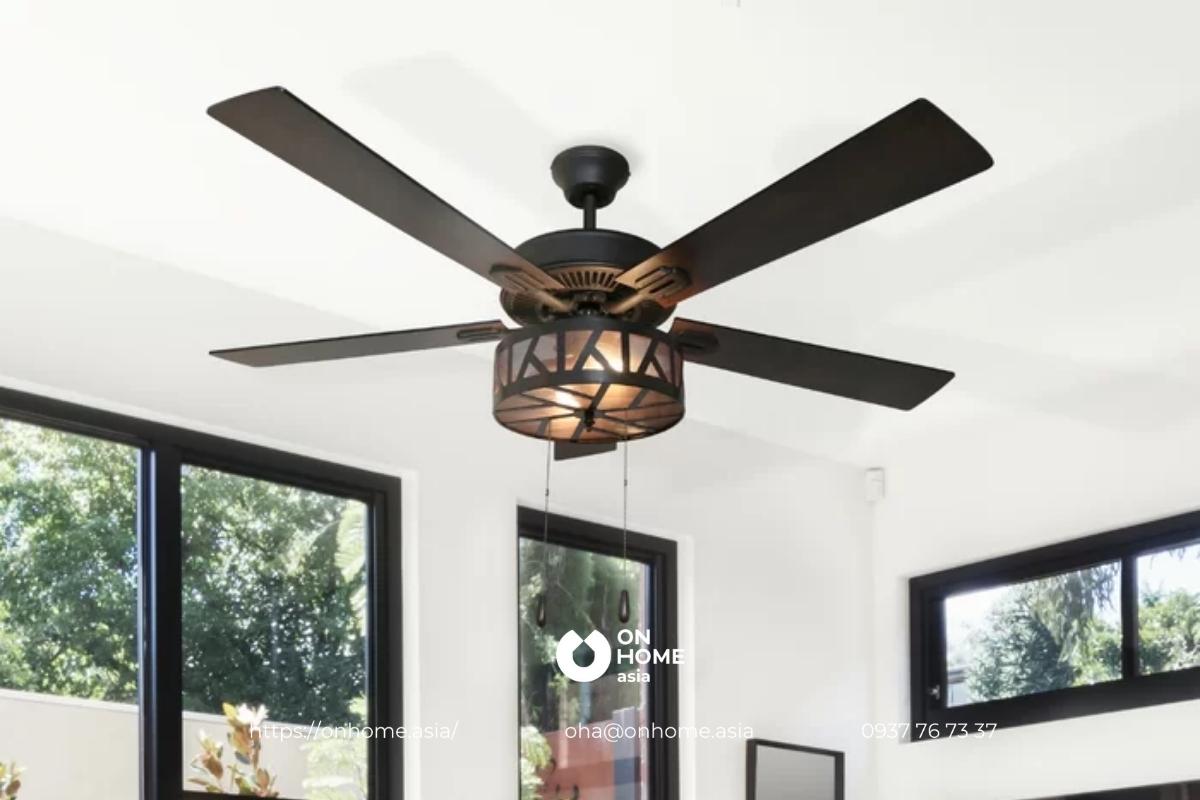 Đèn quạt trang trí phòng khách hiện đại