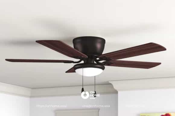 Đèn quạt trang trí phòng khách bằng gỗ đẹp