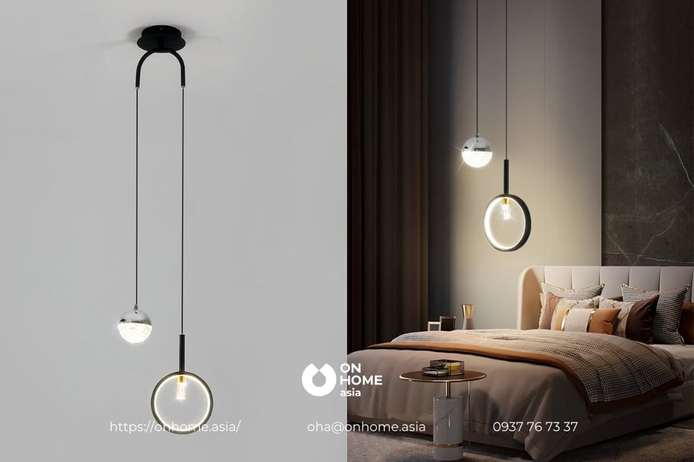 Đèn thả trang trí phòng ngủ thiết kế kiểu dáng hiện đại, độc đáo