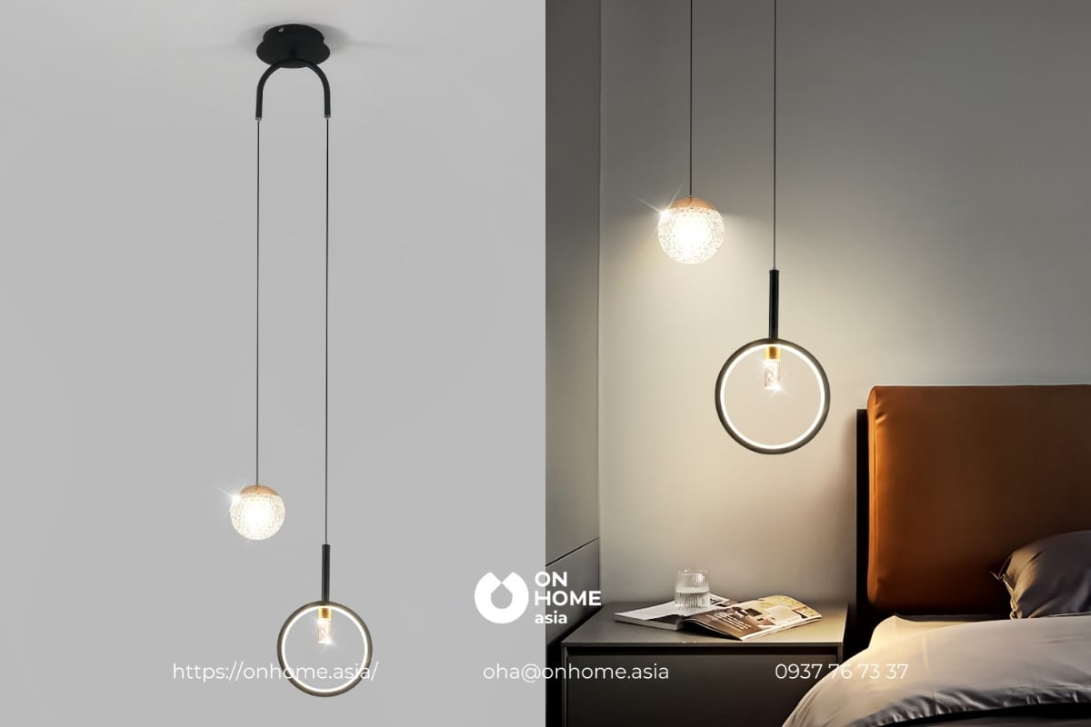 Đèn thả trang trí phòng ngủ thiết kế kiểu dáng hiện đại, độc đáo