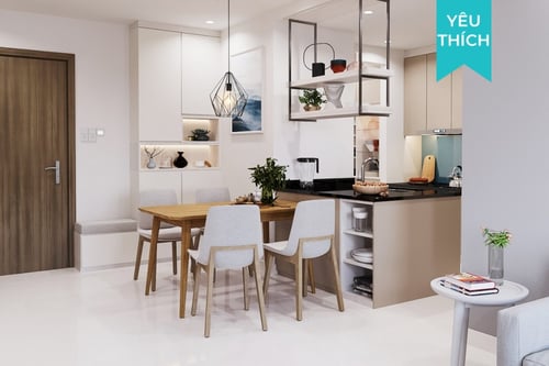 Thiết kế nội thất phòng bếp căn hộ the view