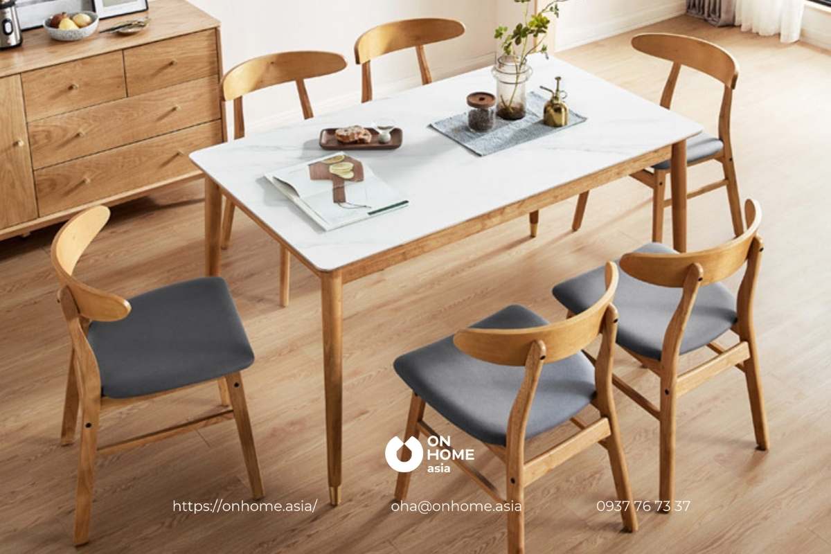 Bộ bàn ăn bằng gỗ tự nhiên đẹp