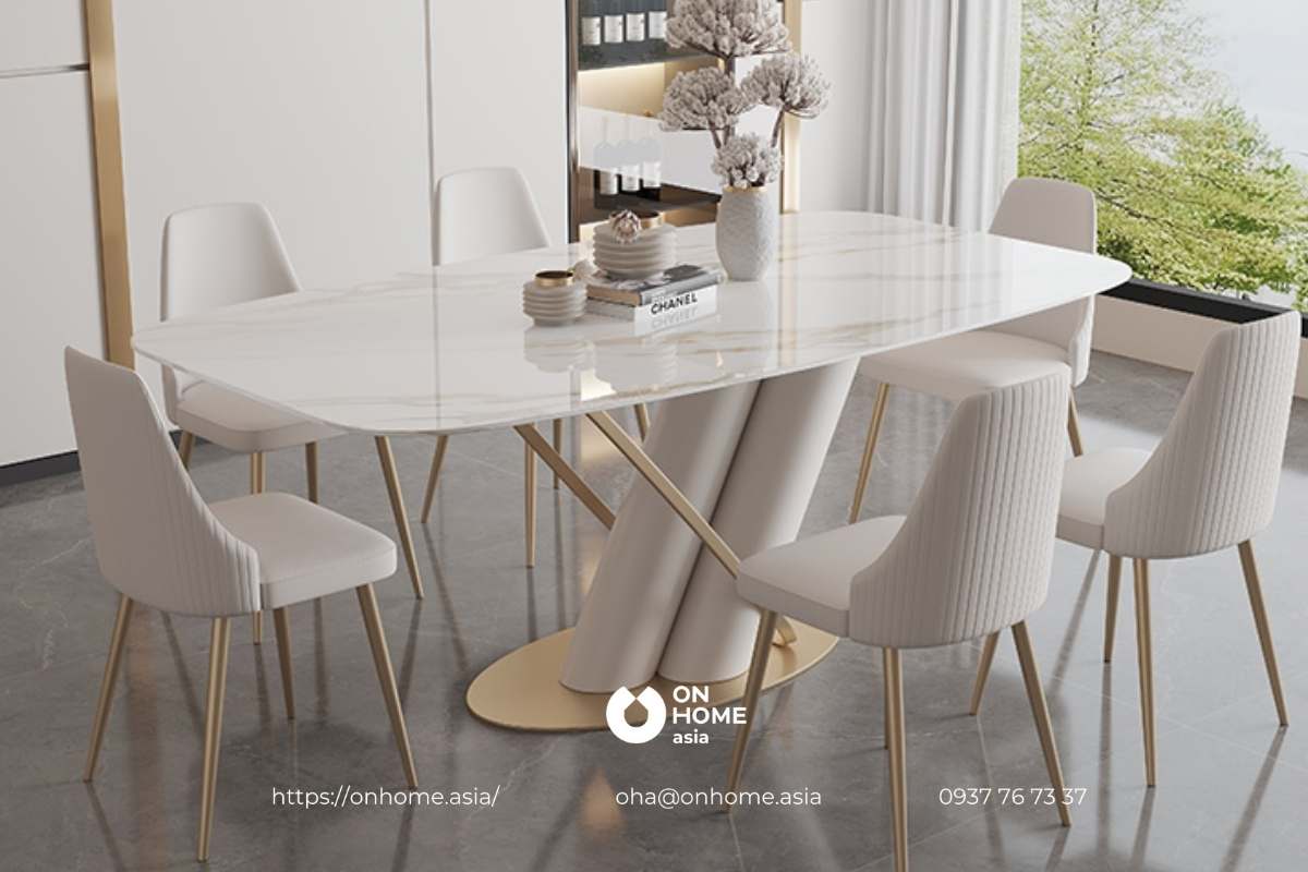 Bộ bàn ăn thiết kế cầu kì đẹp mắt
