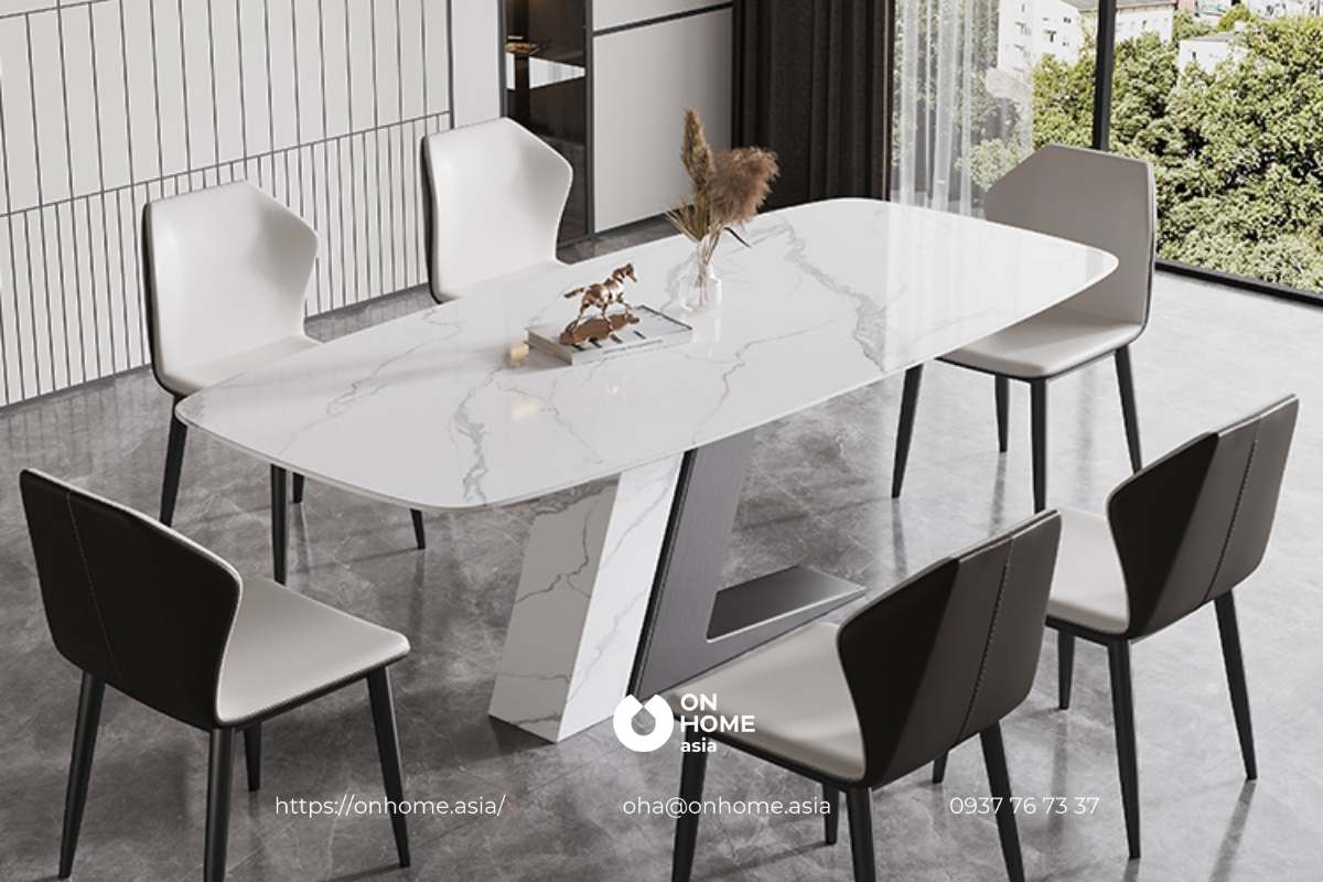 Bàn ăn mặt đá Stone thiết kế lạ mắt