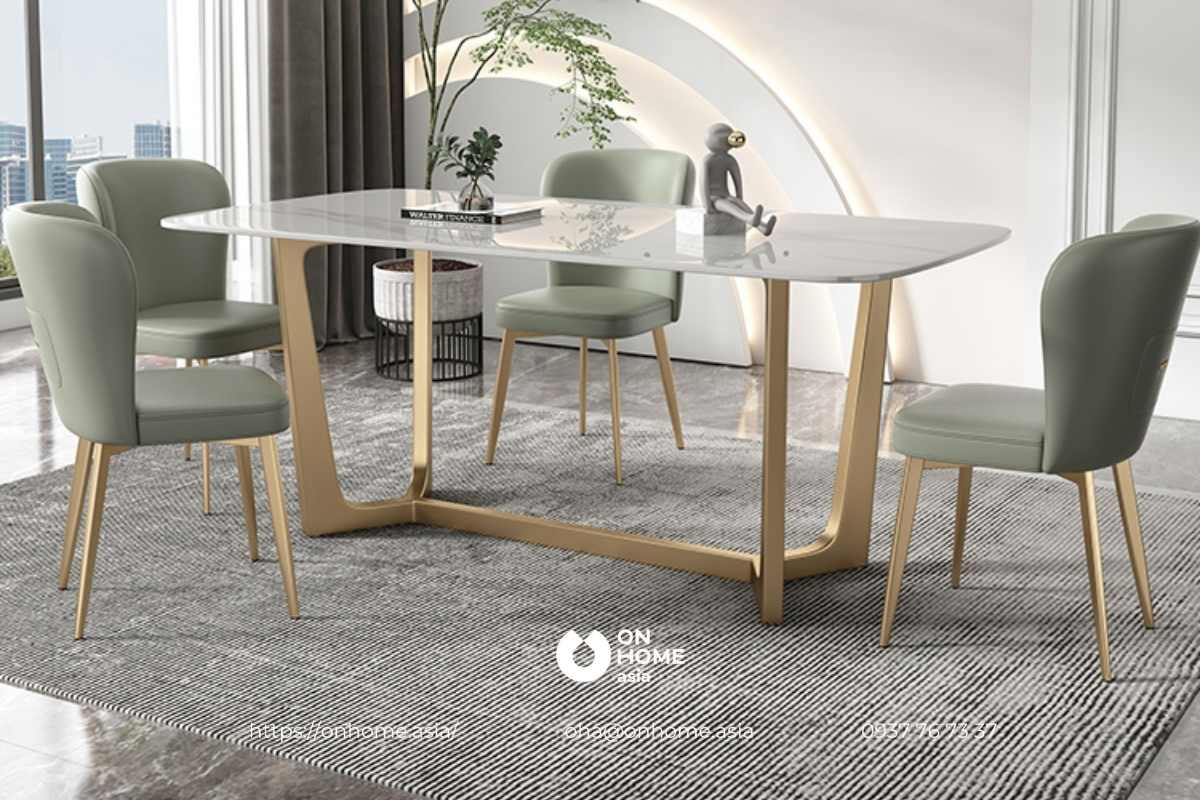 Bộ bàn ăn mặt đá chống trầy xước đẹp