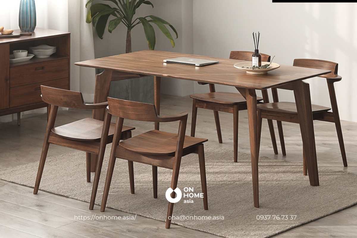 Bàn ăn gỗ Óc Chó 4 ghế cao cấp