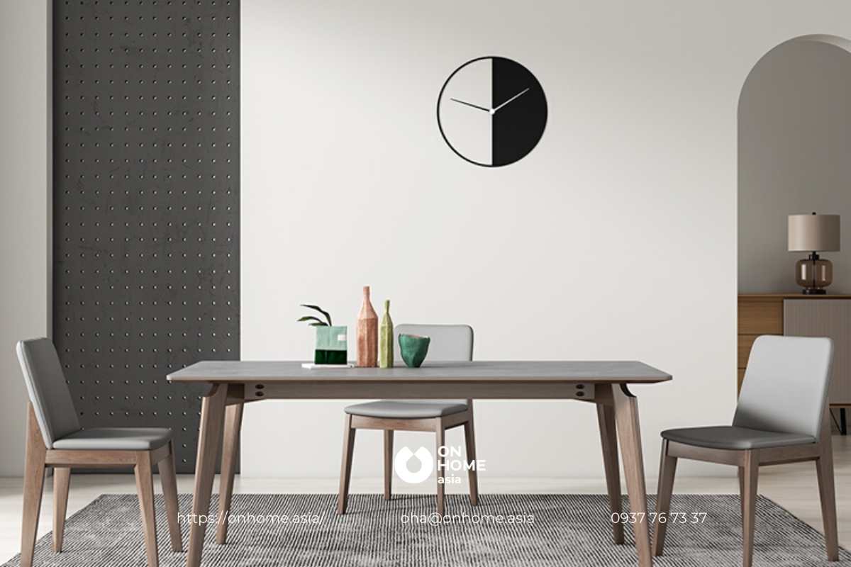 Bàn ăn gỗ Óc Chó đơn giản mà đẹp