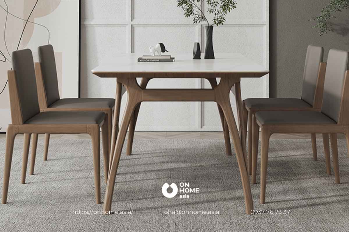 Bàn ăn gỗ Óc Chó mặt đá sang trọng&nbsp;