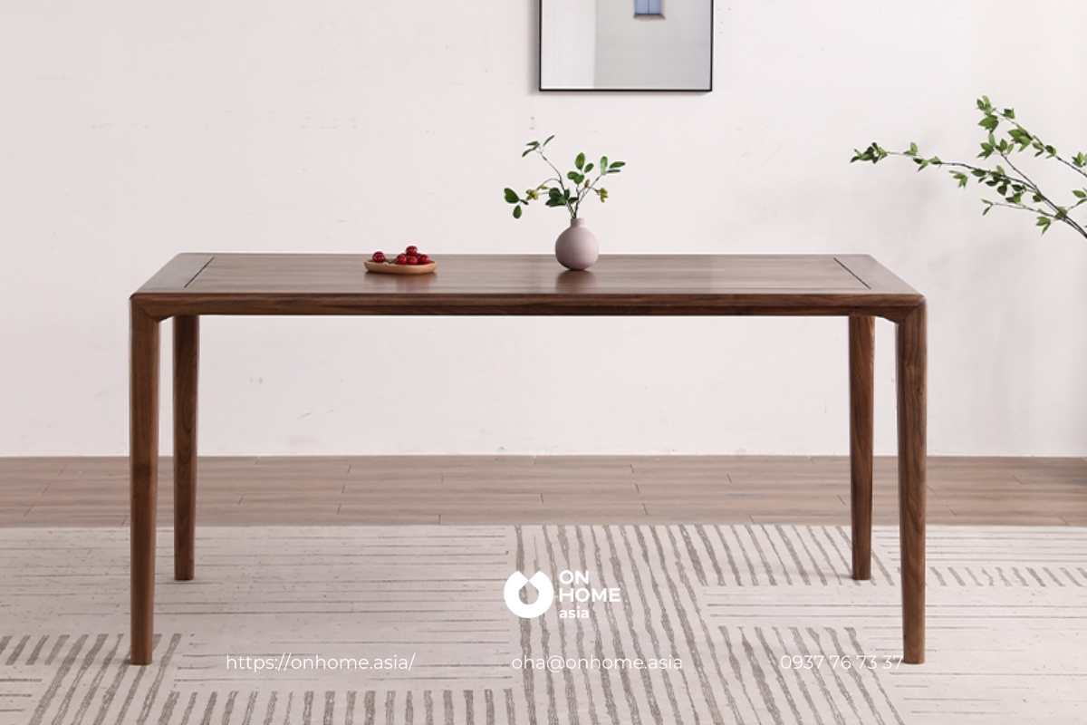 Bộ bàn ăn gỗ Óc Chó đơn giản