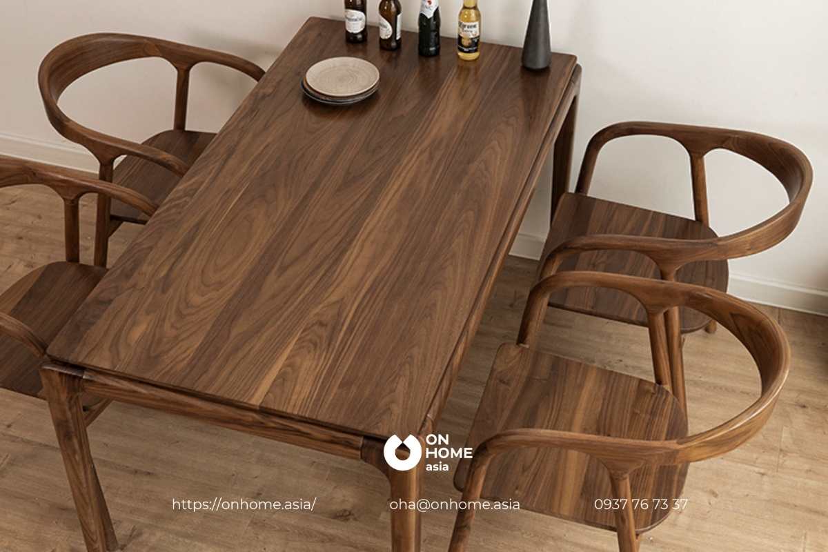 Bàn ghế ăn gỗ Óc Chó sang trọng