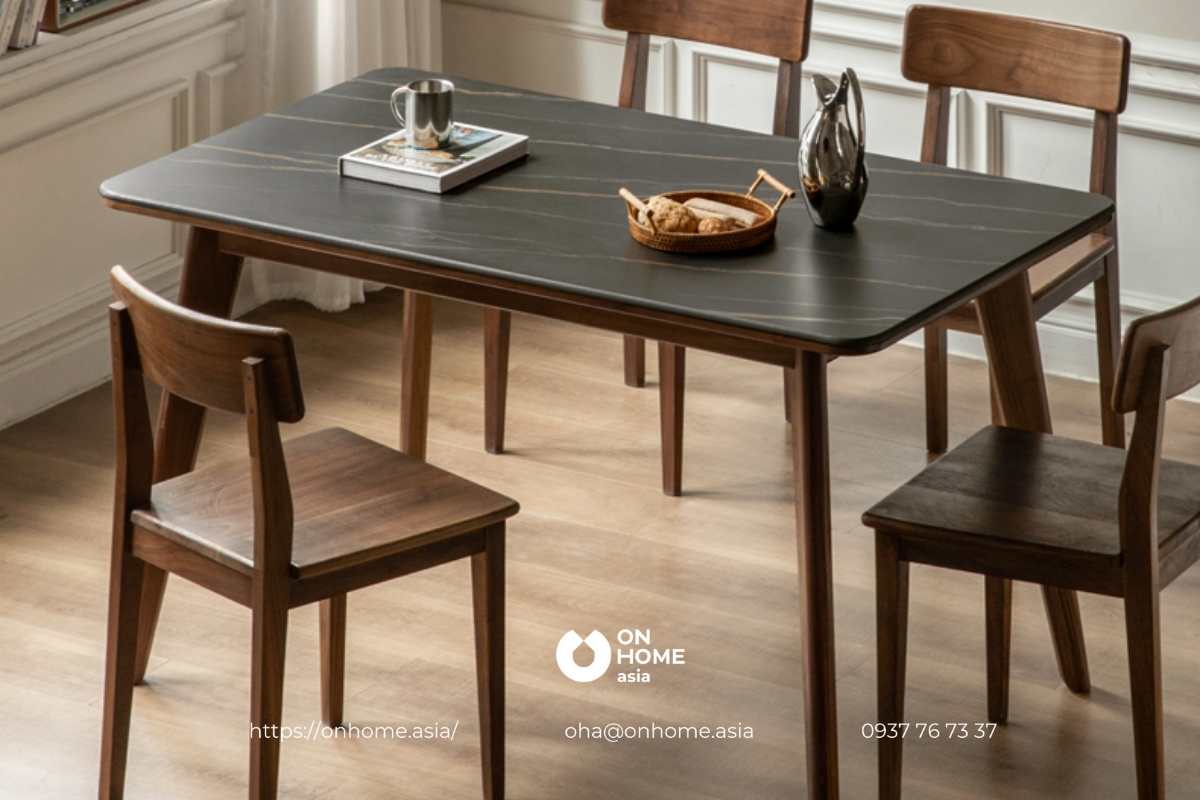 Bộ bàn ăn gỗ Óc Chó đẹp