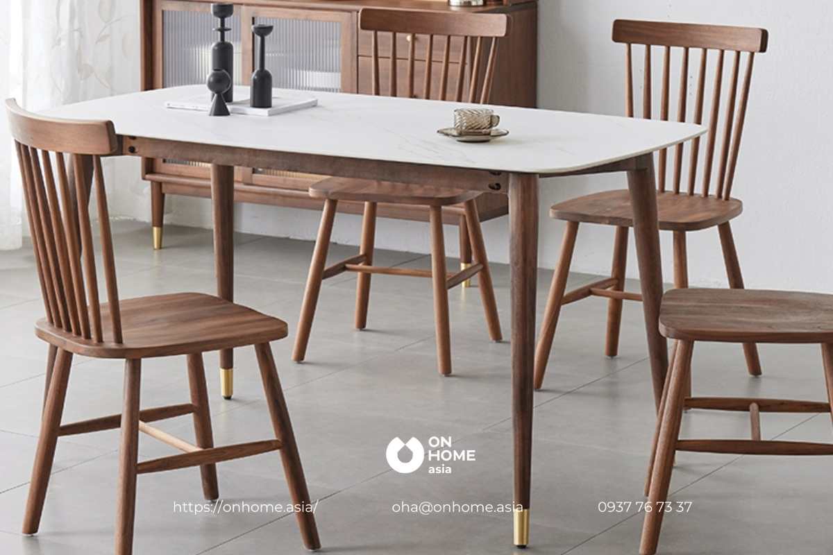 Bộ bàn ăn gỗ Óc Chó sang trọng