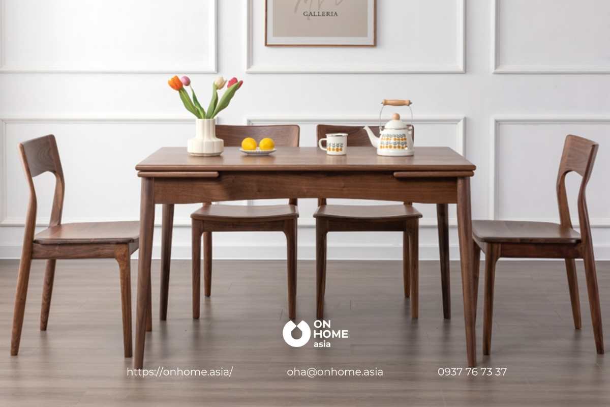 Bàn ăn gỗ Óc Chó đẹp, hiện đại