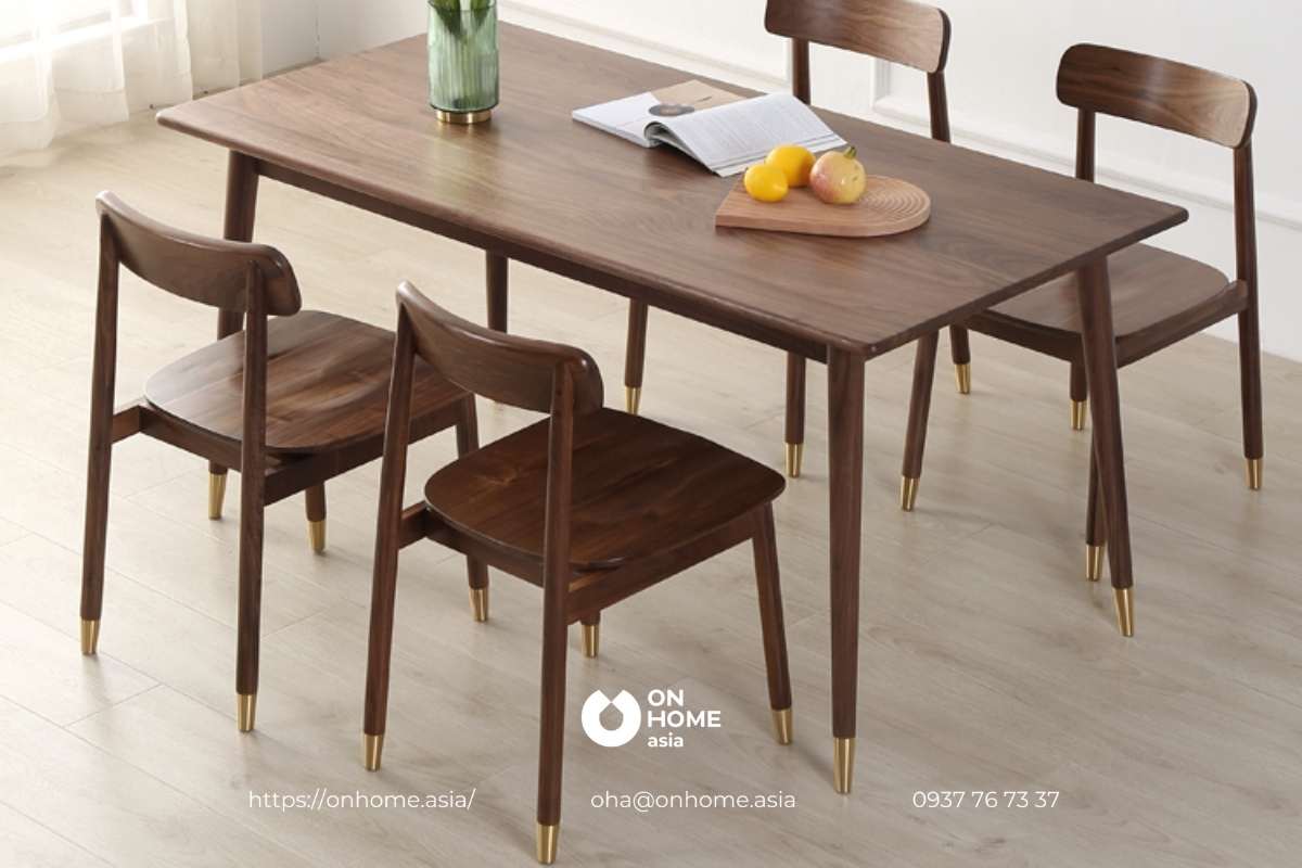 Bộ bàn ăn gỗ Óc Chó sang trọng