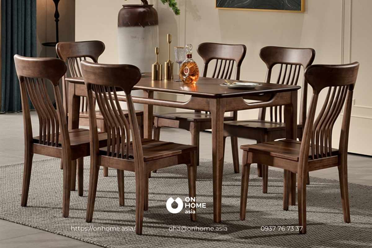 Bộ bàn ăn 6 ghế gỗ Óc Chó Bắc Mỹ&nbsp;