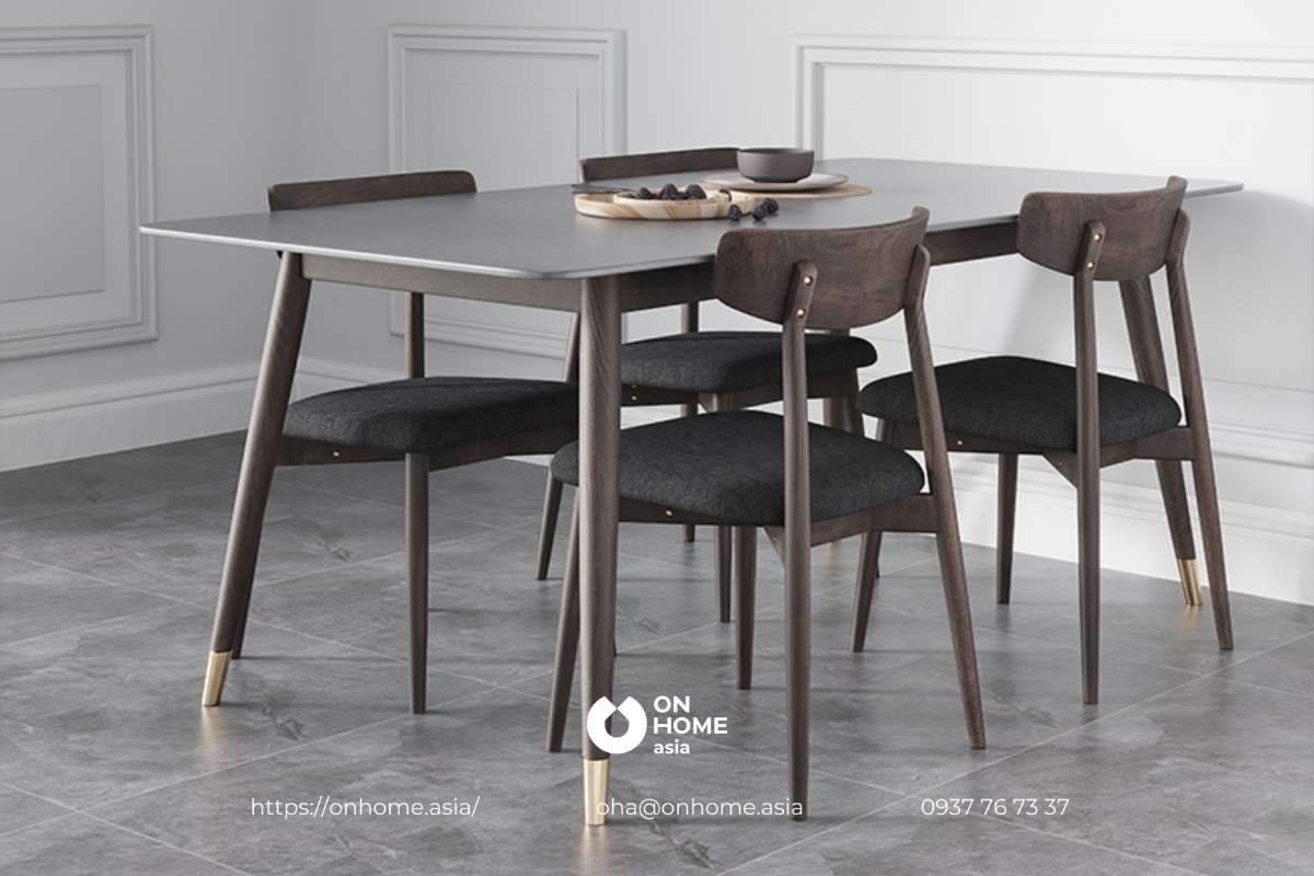 Bộ bàn ăn gỗ Óc Chó 4 ghế cao cấp