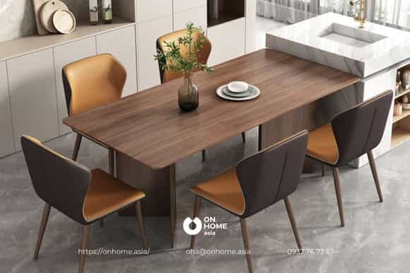 Bộ bàn ăn gỗ Óc Chó thiết kế thông minh cao cấp