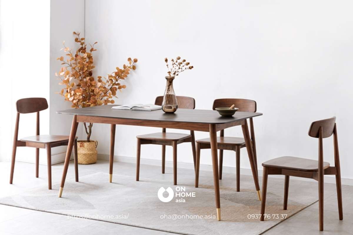 Bàn ăn gỗ Óc Chó được thiết kế theo nhiều dạng phong cách khác nhau