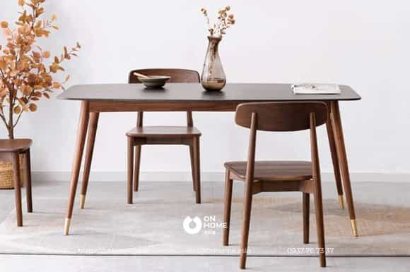 Bàn ăn gỗ Óc Chó đơn giản mà đẹp
