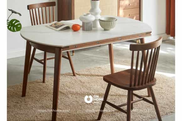 Bộ bàn ăn gỗ Óc Chó thiết kế thông minh