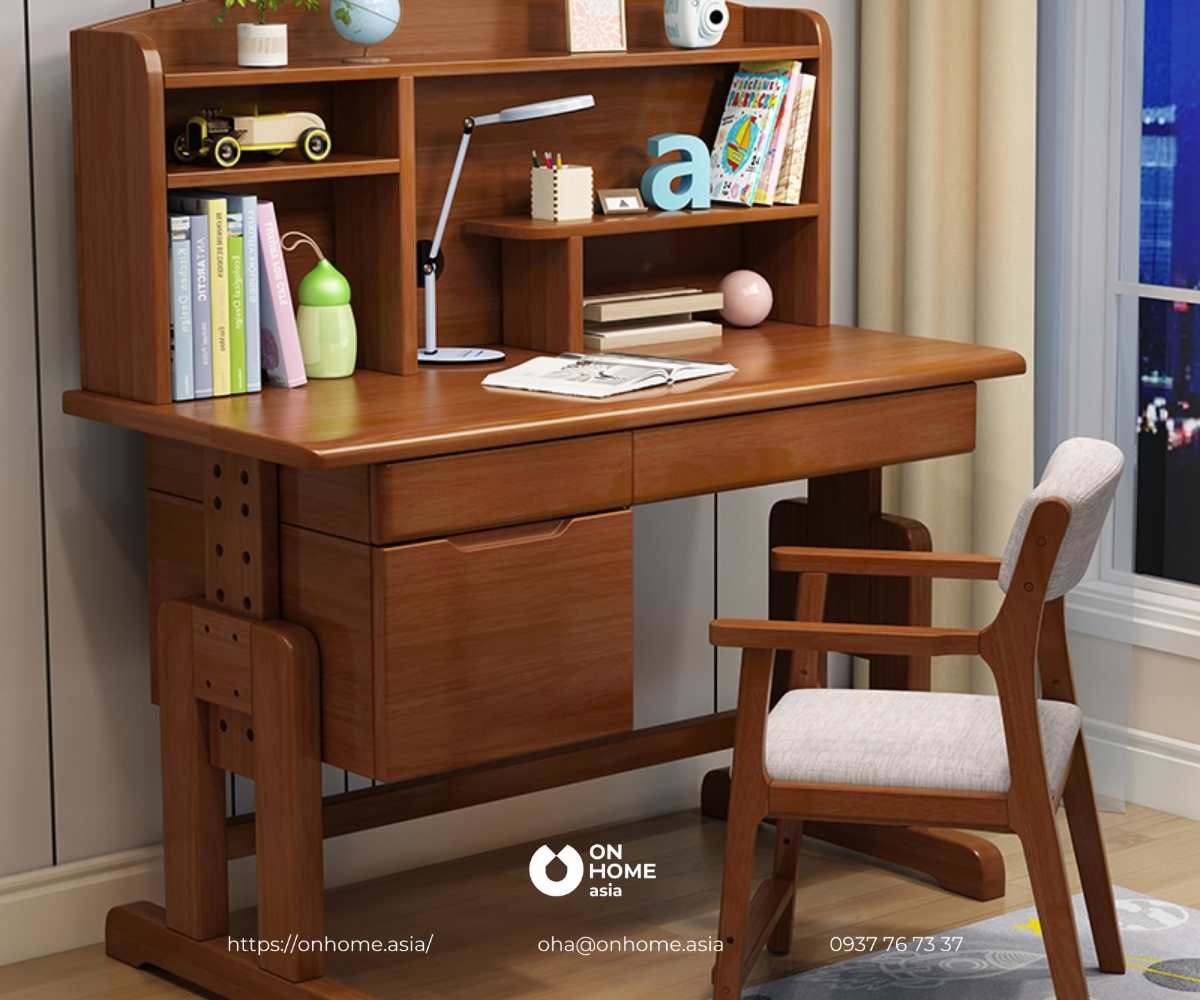 Bàn học thông minh bằng gỗ