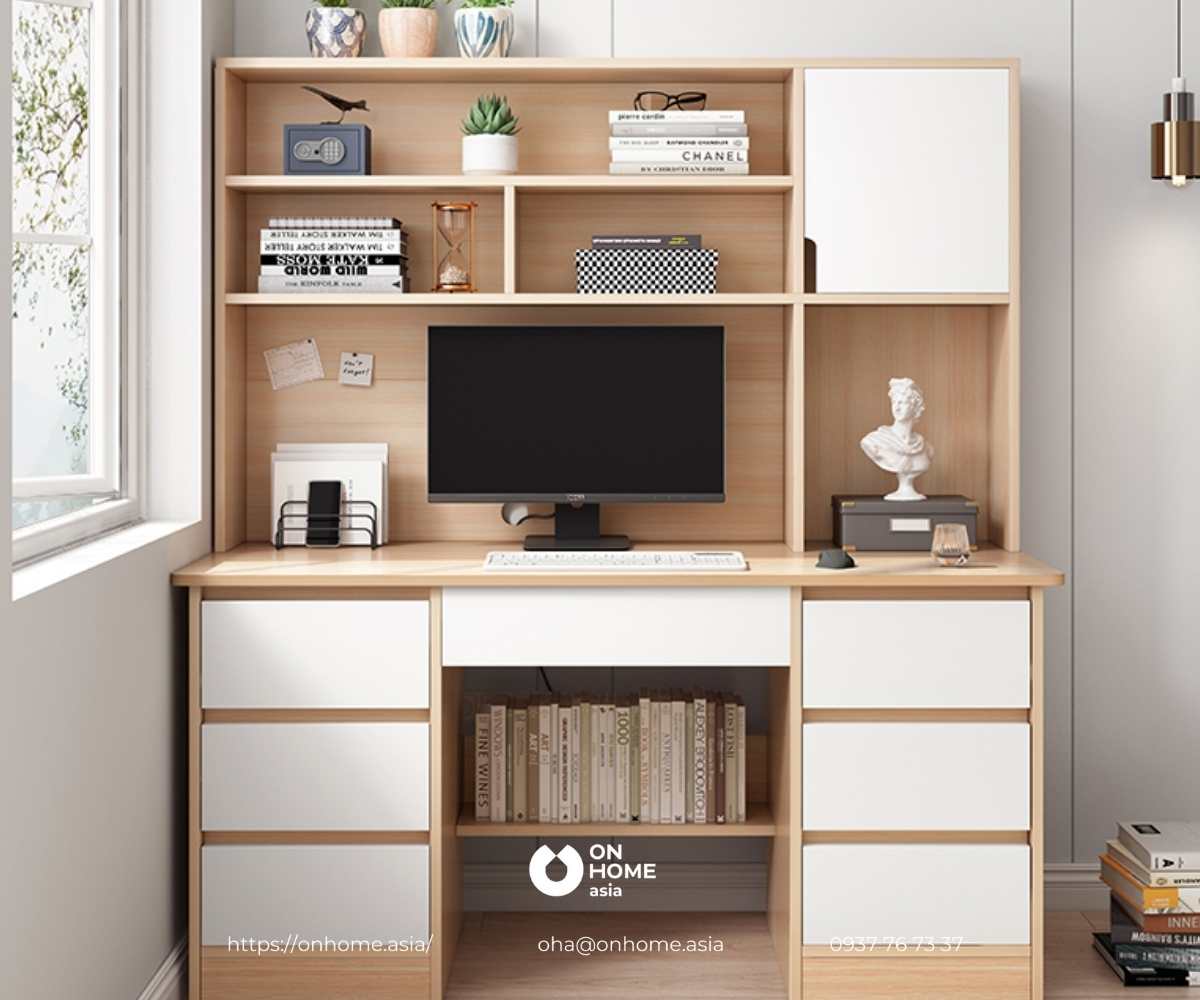 Bàn học trẻ em kết hợp tủ sách