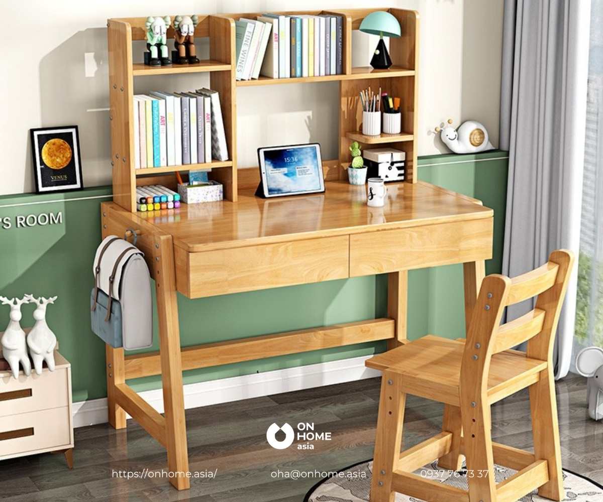 Bàn học sinh gỗ sồi cao cấp